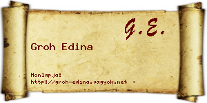 Groh Edina névjegykártya